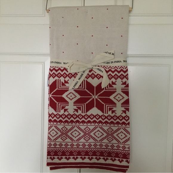 NEW Baby Blanket & Bib Set Cotton Holiday Theme Red | Handcrafted Made in India - Picture 4 of 5